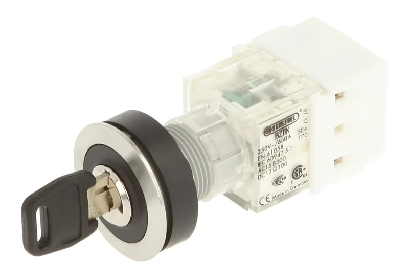 Schlegel 23.001.528 Key Switch Stainless Steel Locking 3 Positions 9-12 - 15 o'clock, Push Contact Sensor 2 N/O Contacts, Screw Connection - Image 1