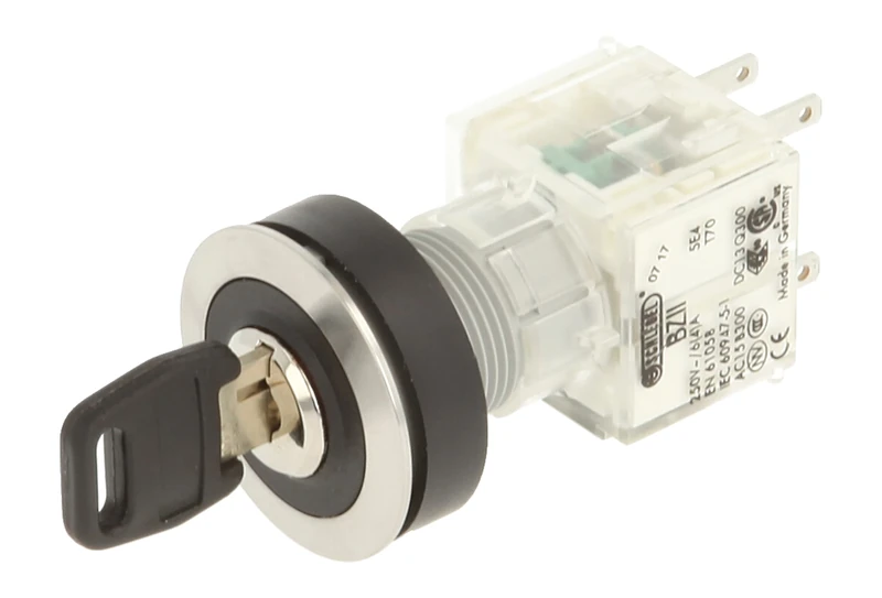 Schlegel 23.001.526 Key Switch Stainless Steel Locking 3 Positions 9-12 - 15 o'clock, Push Contact Sensor 2 N/O Contact - Image 1