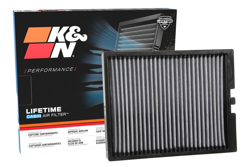 K&N Cabin Air filter compatible with Ford Mustang 2.3/3.7/5.0GT & Shelby Mustang 5.2 2015- (VF2053), White