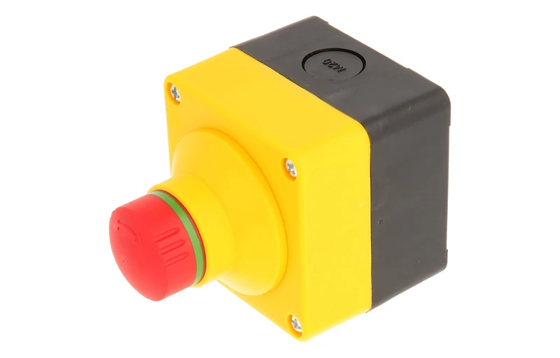 Club 23.001.586 Emergency Stop Button Case Cover Schaltstellungsanzeige, Illuminated Locking Collar, Black/Yellow - Image 1