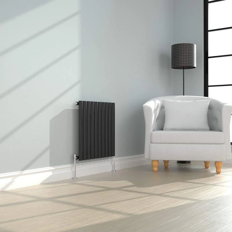 NRG 600x590mm Horizontal Oval Single Panel Radiator Heater Column Radiator Central Heating Radiators Black