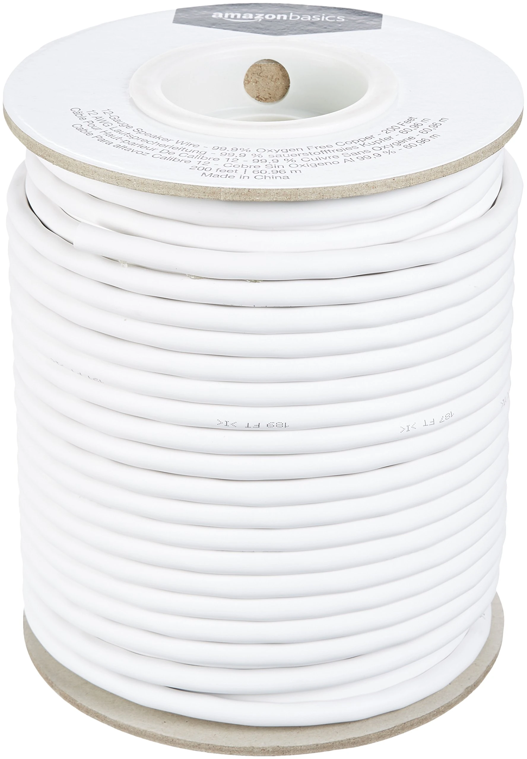 Amazon Basics 12-Gauge Speaker Wire - 99.9% Oxygen Free Copper, 61 m
