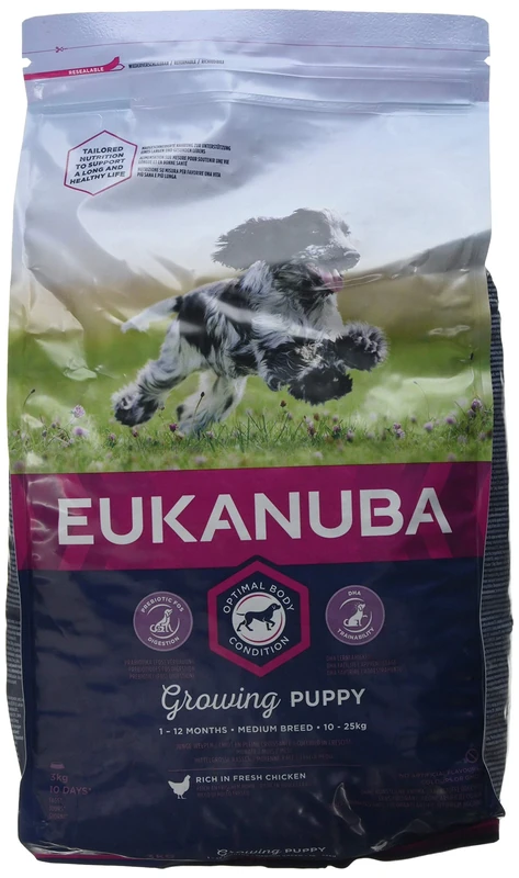 Eukanuba Dog Food for Medium Puppies 3 kg Pack of 3