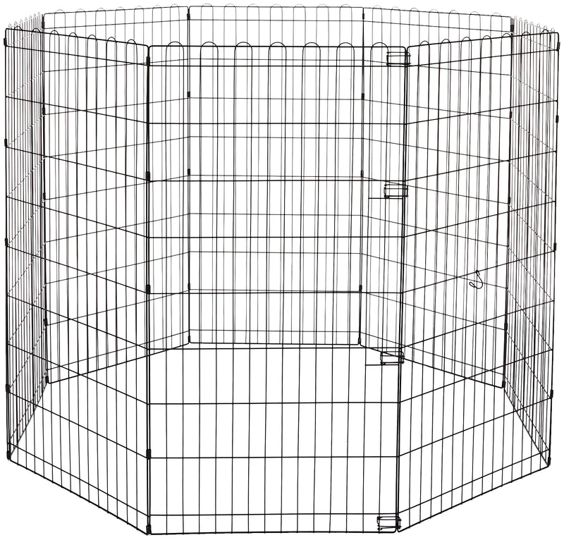 Amazon Basics Foldable Metal Dog Playpen - 48-inch High