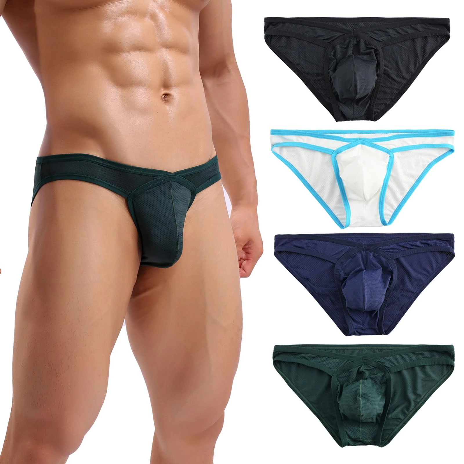 Summer Code Mens Sexy Micro Mesh Briefs Soft Breathable Bulge Pouch Underwear