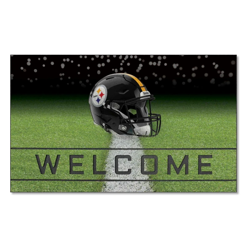 FANMATS 19957 Pittsburgh Steelers Crumb Rubber Outdoor Door Mat - 18in. x 30in.