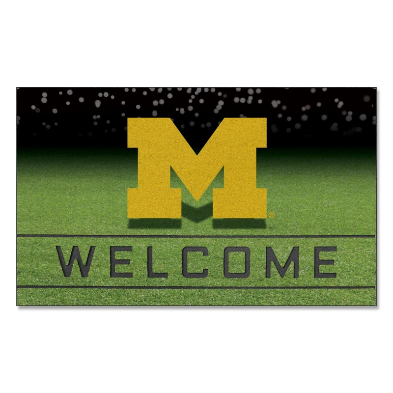 FANMATS 19985 Team Color Crumb Rubber University of Michigan Door Mat, 1 Pack, One Size - Image 1