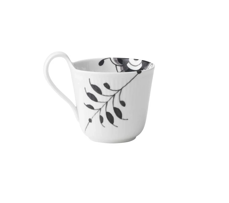Royal Copenhagen Black Fluted 1017018 Mega Mug with Handle Porcelain White/Black 33cl