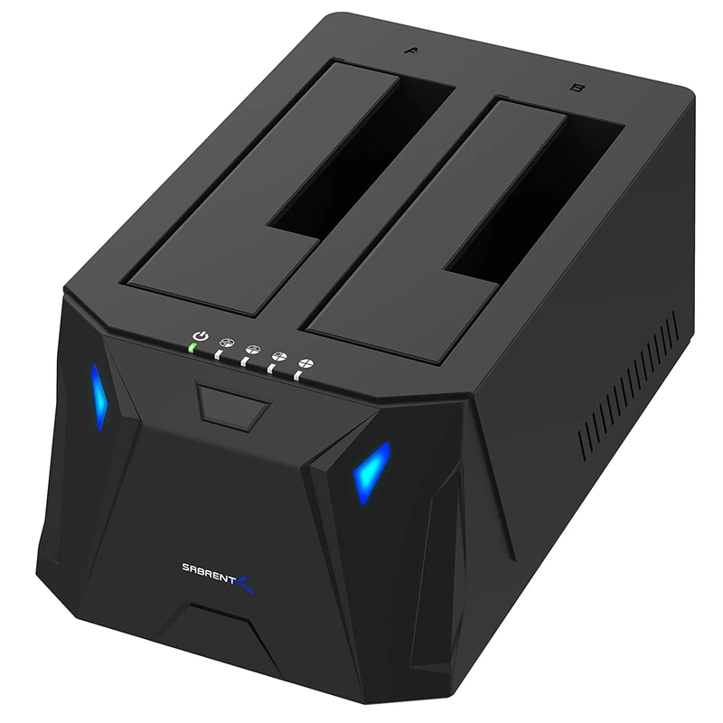 SABRENT Hard Drive Docking Station, Dual HDD Docking Station, Offline Hard Drive Cloner SSD Dock, 2.5 & 3.5 SATA to USB Hard Drive Reader, 2 Bay HDD Enclosure (EC-HD2B)