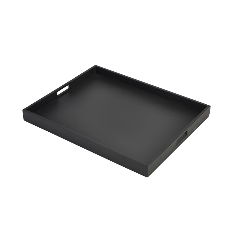 Solid Black Butlers Tray 53.5 x 42.5 x 4.5cm, Single