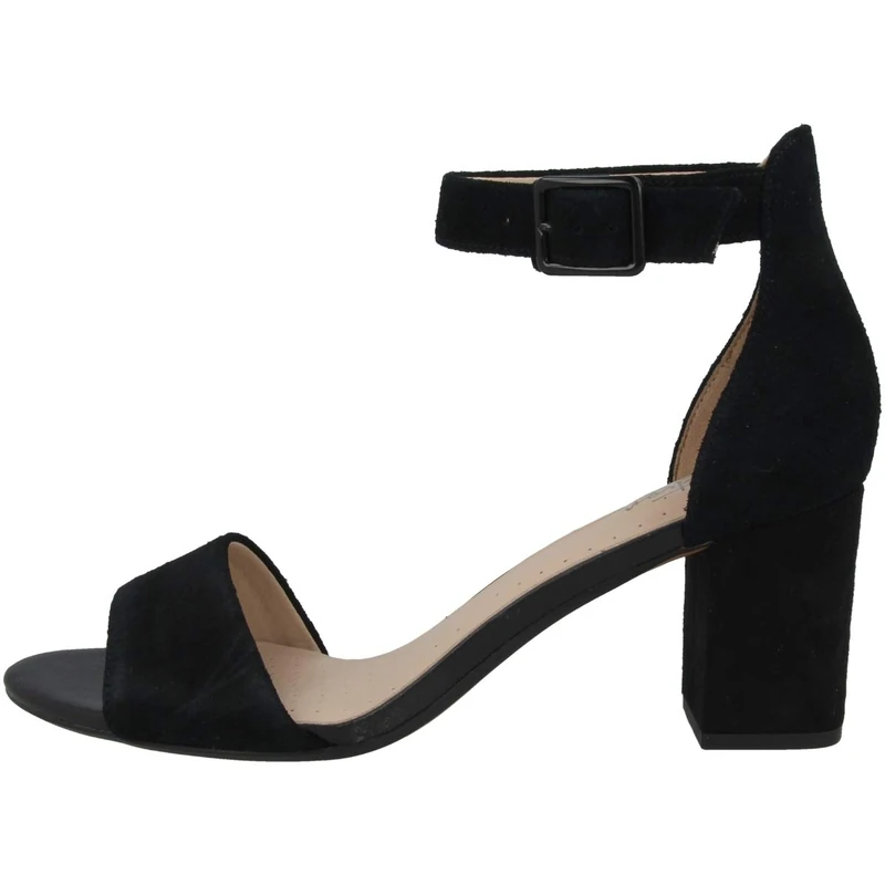 Clarks Womens 261451604 Ankle Strap Heels, Black (Black Suede -), 6 UK