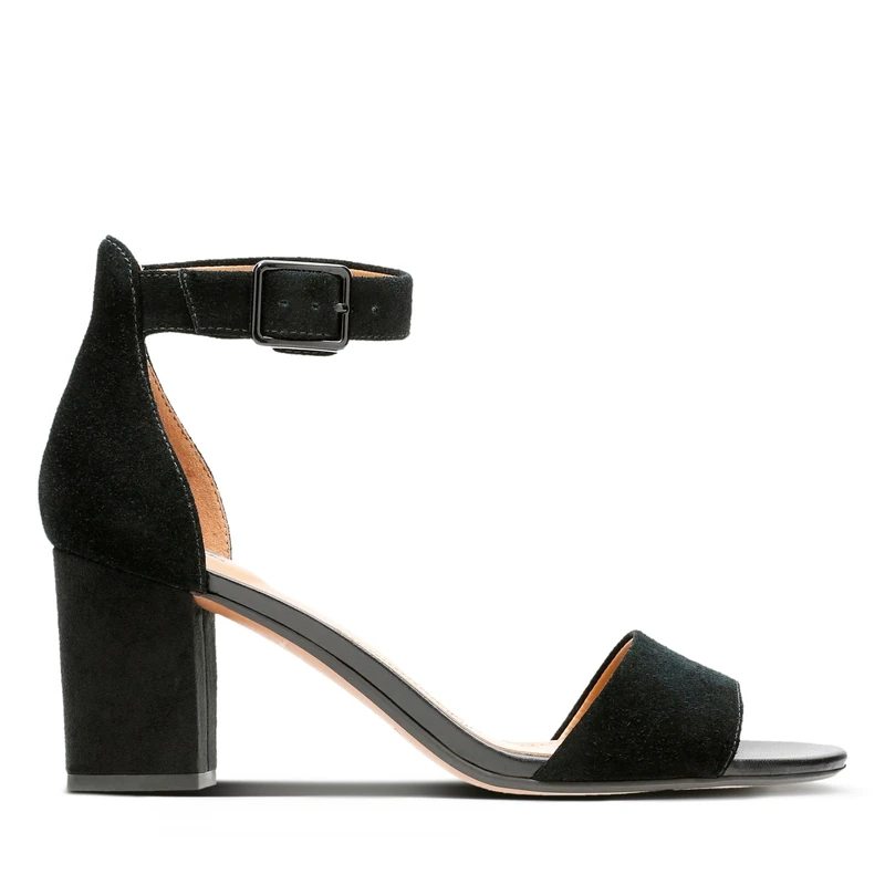 Clarks Womens 261451604 Ankle Strap Heels, Black (Black Suede -), 8 UK - Image 1