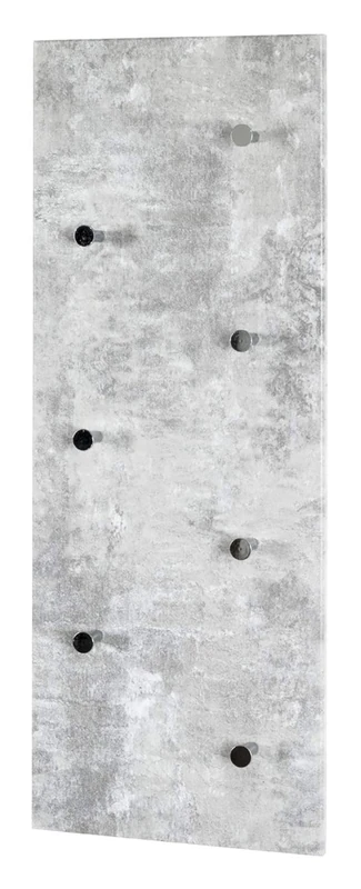 HAKU Wardrobe Concrete Optic, Chrome, MDF, Metal - Dim.: W 80 cm X H 30 cm X D 6 cm, Style: Modern