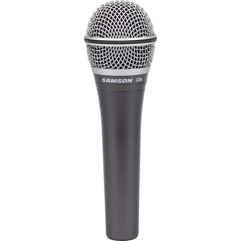 SAMSON Q8x Dynamic Vocal Microphone with Supercardioid Pickup Pattern, Neodymium Element, Rugged Die-Cast Body and Mic Clip for Live and Studio Performances