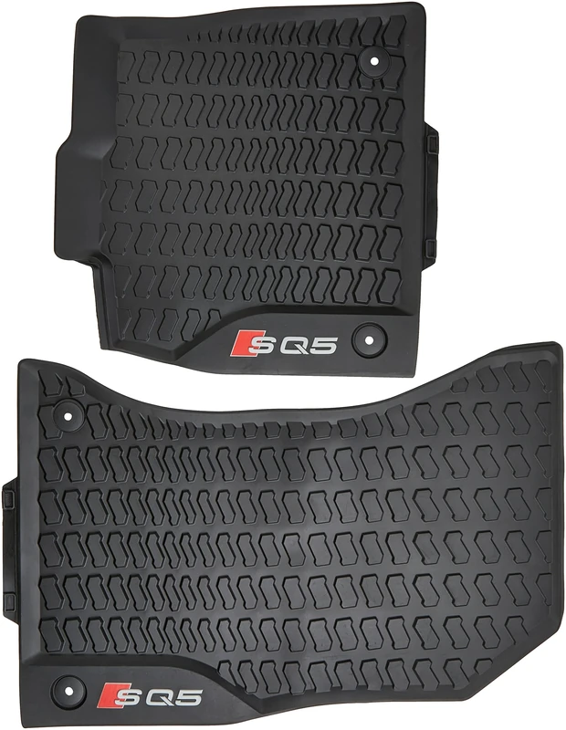 Audi 80B061221A041 Rubber Original All Weather Front Floor Mat Set, Black