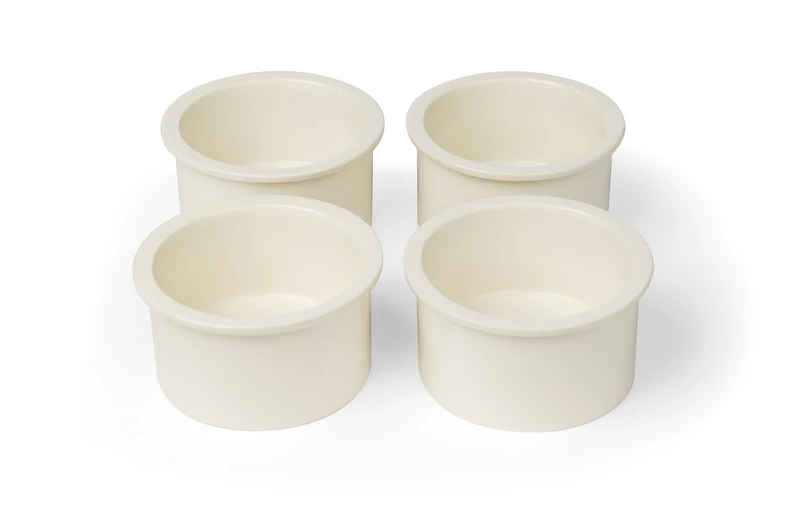 Prevue Pet Products Ceramic 4 Bowl Replacement Cup Set, Bone White (6404) - Image 1