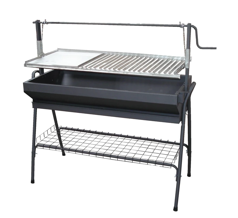 Imex El Zorro 71764 – Barbecue with Griddle and Elevator, Black, 80 x 50 x 115 cm