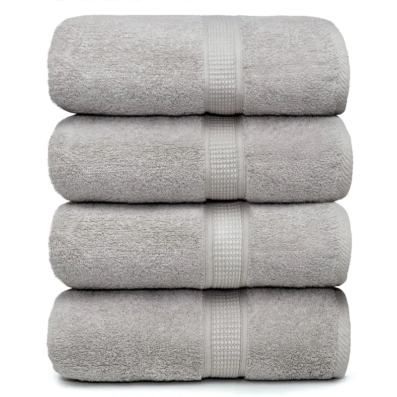 Ariv Premium Bamboo Cotton Bath Towels - Natural, Ultra Absorbent and Eco-Friendly 30" X 52" (Platinum)