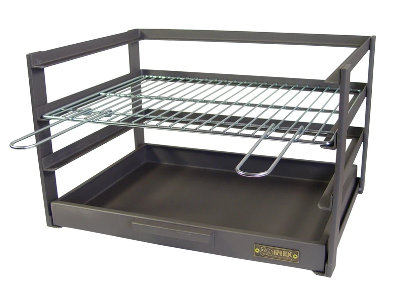 Imex El Zorro Barbecue Drawer with Zinc Grill, Black, 42 x 41 x 35 cm, 71473.0