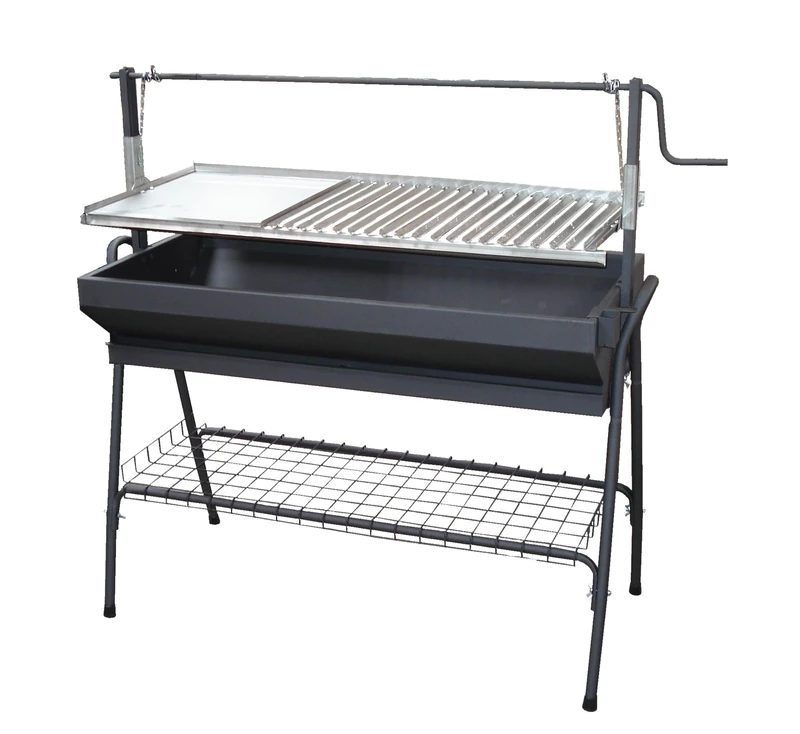 Imex El Zorro Barbecue with Grill-Iron and Elevator, Black, 60 x 50 x 115 cm, 71763