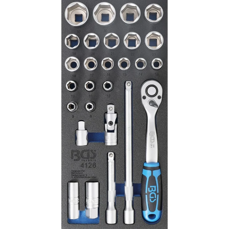 BGS 4126 | Tool Tray 1/3: Socket Set | 12.5 mm (1/2") | 27 pcs.