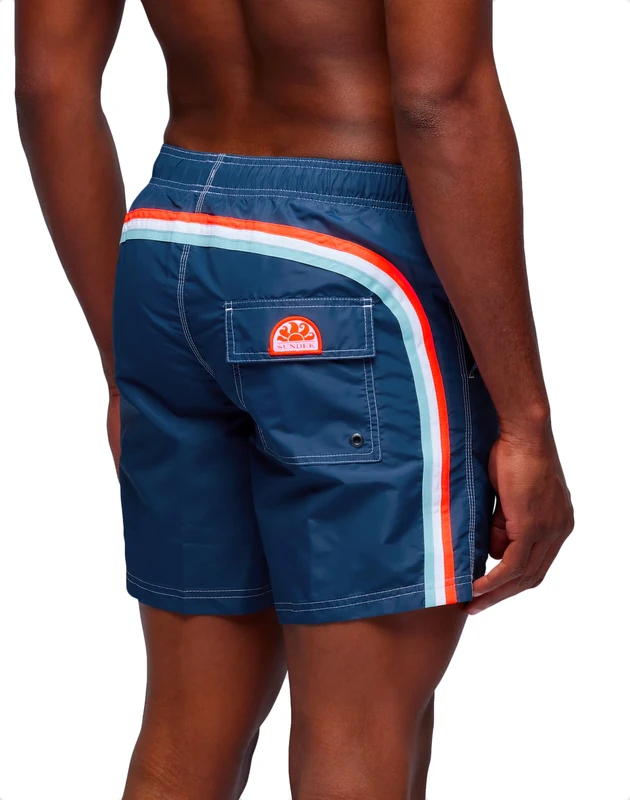 SUNDEK Mens Elastic Waist Boardshort, Swim Trunks 16" Length 7.5" Inseam, 00724 - Navy 24, S