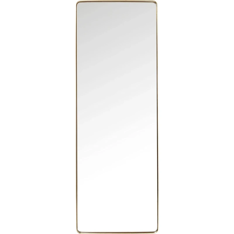 Kare Design Mirror Curve, Brass, Steel, Glass Mirrored, Rectangular Shape, Modern, Home Decor, Large Wall Mirror for Living Room, Hallway, Bedroom, Office, 200x70x5 cm (H/W/D)