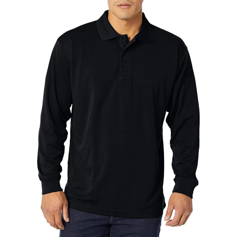 Propper Men's Uniform Long Sleeve Polo, Black, Large