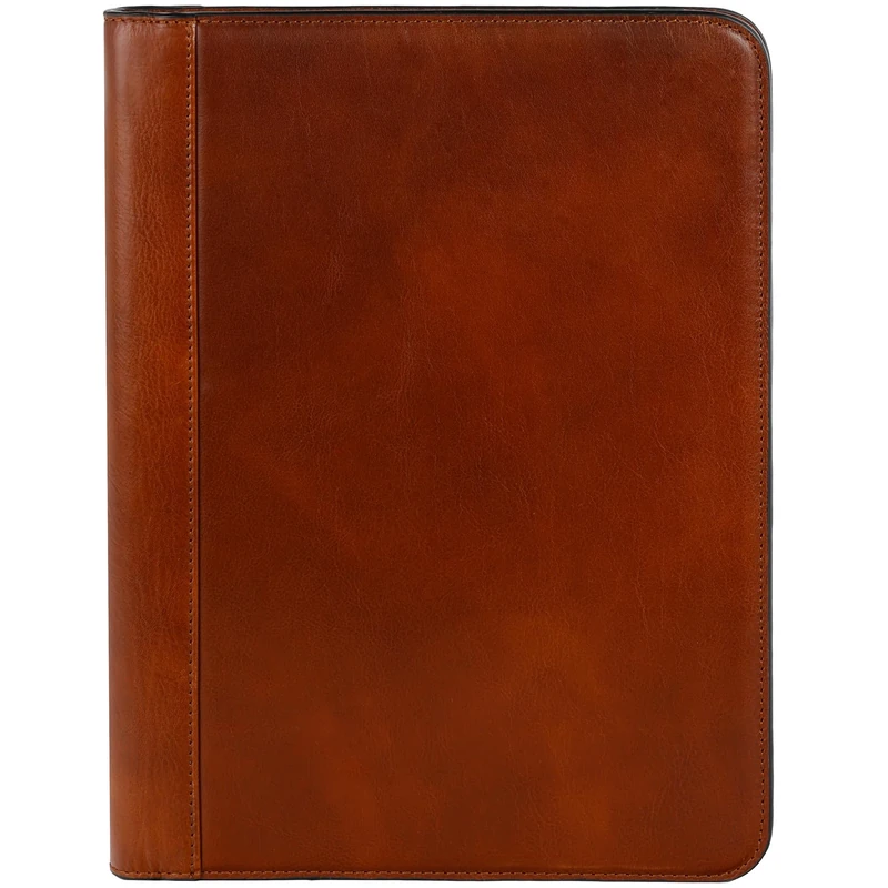 Leather Portfolio Folder A4 Document Case Business Padfolio Organizer Folio - Time Resistance