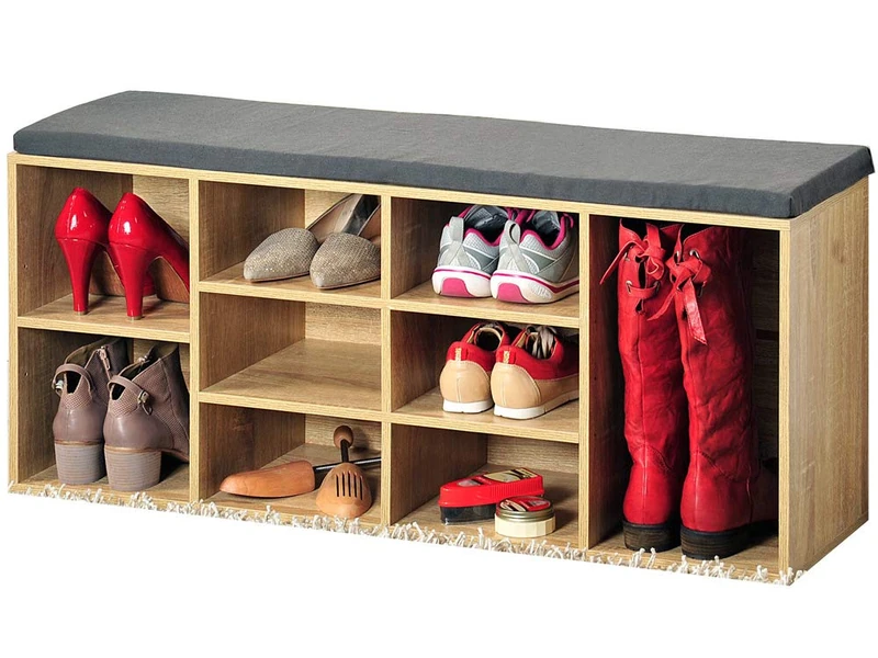 Kesper Shoe Cabinet with Seat Cushion - Oak Decoration
