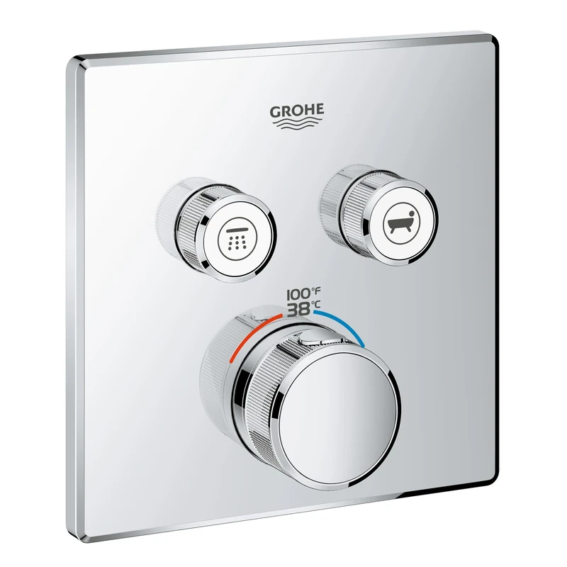GROHE 29141000 Grohtherm SmartControl Thermostatic Trim, Starlight Chrome, Without SmartBox