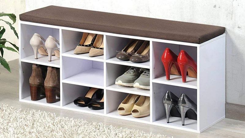 Kesper Shoe Cupboard with Seat Cushion, 103.5 x 29.5 x 48 cm