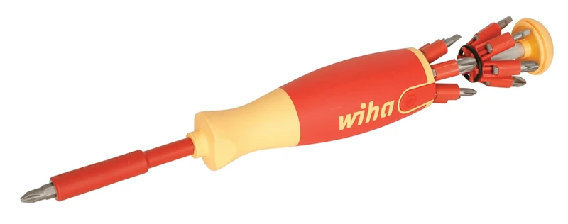 Wiha 38050 14 Piece Insulated Pop-up Bit Holder Set Slotted, Phillips, Square, Pozidriv.