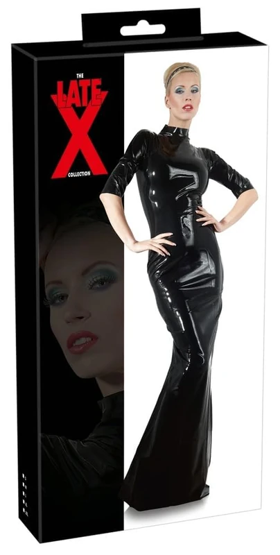 Late X Latex Dress, 2X-Large, Black