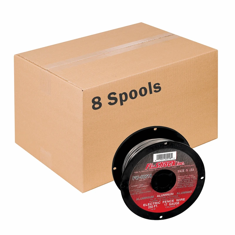Fi-Shock FW-00018D 17 Gauge Aluminum Wire for Electric Fencing, 250 ft - 8 Pack - Image 1