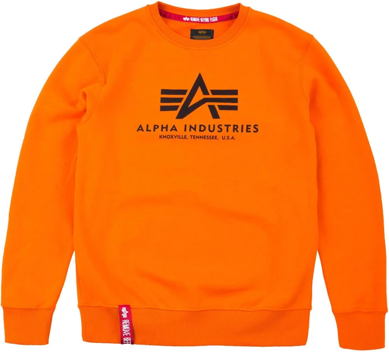 ALPHA INDUSTRIES Men's Basic Sweater Sports Hoodie, flame orange, 3XL