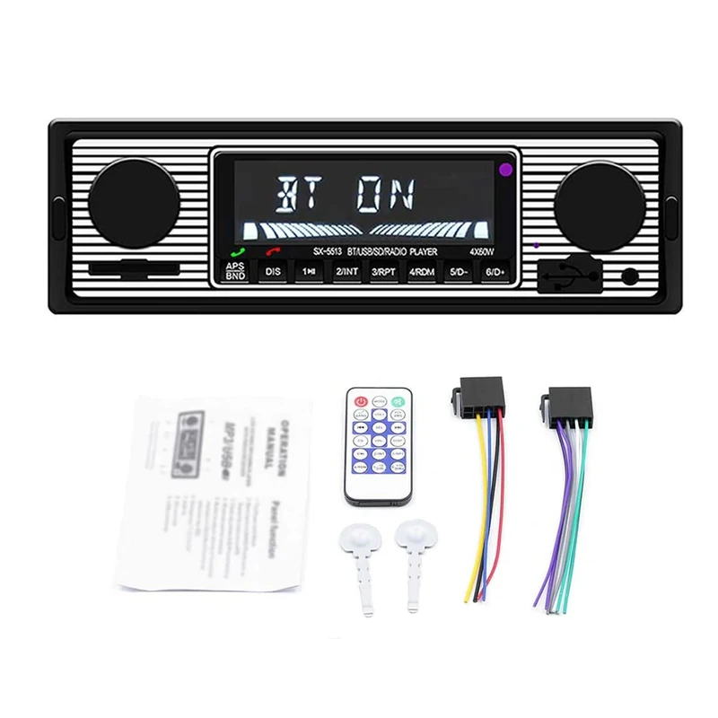 Car Stereo with Bluetooth, Car Radio with USB/SD/AUX Port, Car Audio FM Radio, Digital MP3 Player, Handsfree Calling with Wireless Remote Control