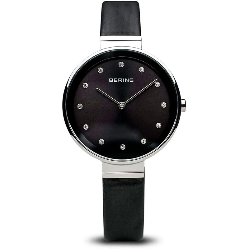 BERING Women Analog Quartz Classic Collection Watch with Satin Strap and Sapphire Crystal 12034-602
