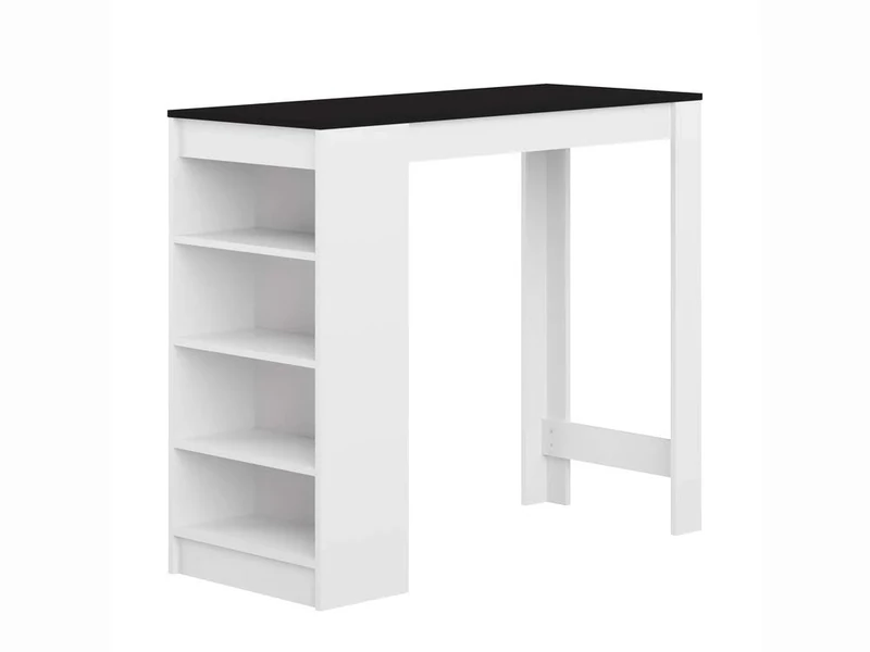 TEMAHOME Aravis Bar Table Kitchen Table, Black and White, 50 x 115 x 102.7 cm