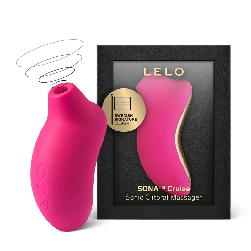 LELO SONA Cruise Suction Vibrator for Enhanced Pleasure, Waterproof and Rechargeable Clit Sucker Sex Toy for Women, Clitoris Stimulator (Cerise)