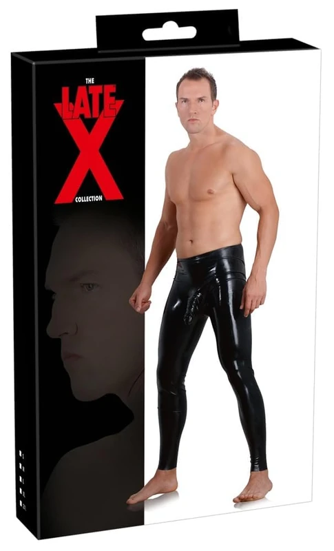 Late X Men's Smallleeve Latex Leggings, Large - Image 1