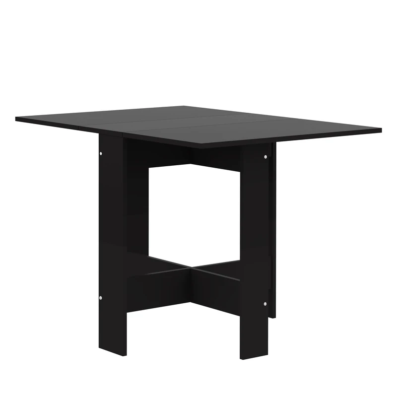 Symbiosis Folding Table with Flap Papillon, Black, 76 x 103 x 73.4 cm