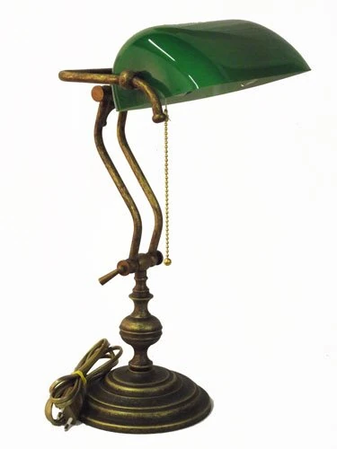 Luxury Italian Bureau Desk - Burnished Brass and Green Glass - Image 1