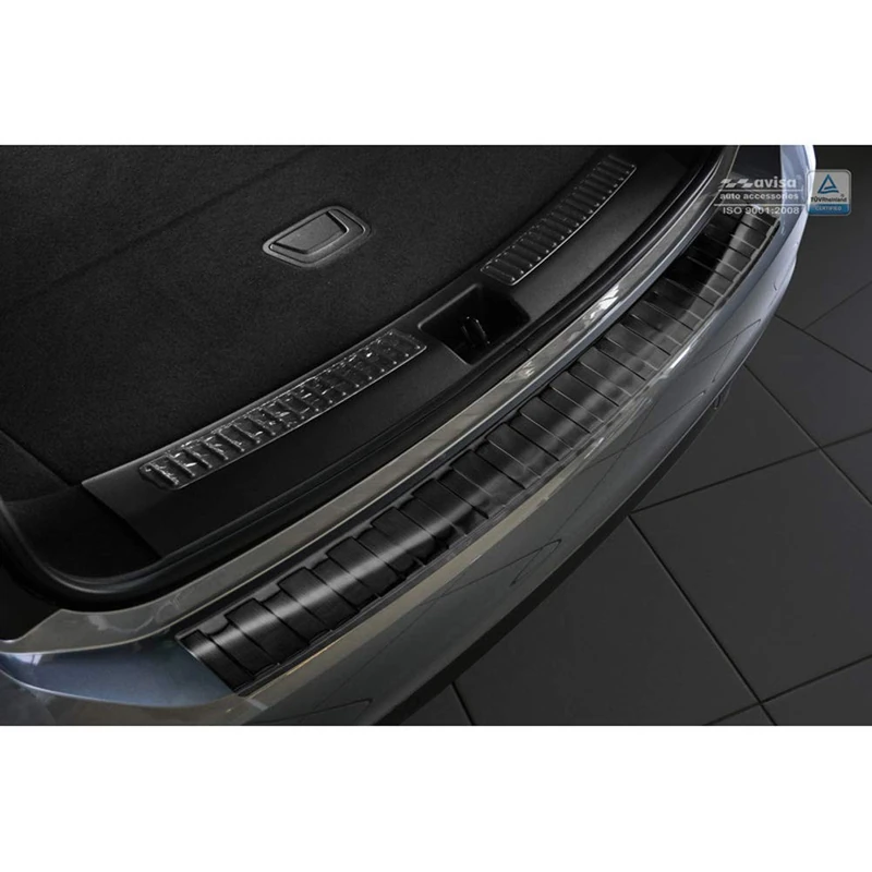 Avisa Black Stainless Steel Rear bumper protector compatible with Opel Insignia B Sportstourer 2017- & FL 2020- 'Ribs'
