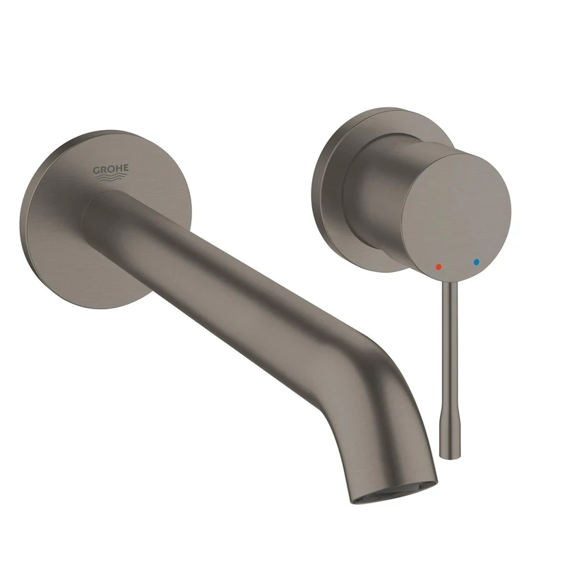 GROHE Essence Single Lever Wall Mounted 2 Hole Basin Mixer Tap (Without Concealed Body, Mousseur 5.7 l/min, 230mm Spout, Centre Distance 110 mm, Easy to Install), Brushed Anthracite, 19967AL1 - Image 1