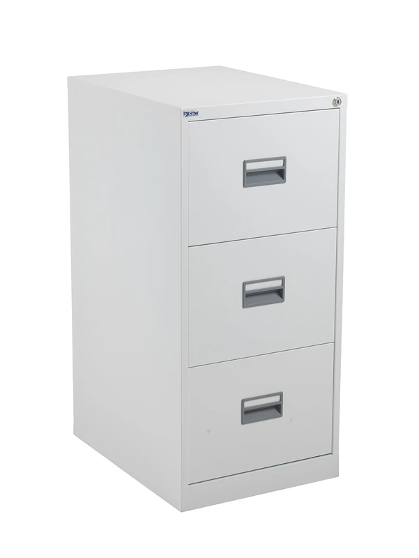 Office Hippo Heavy Duty Steel Filing Cabinet, 3 Drawer Filing Cabinet, Fully Welded Construction with 40kg Drawer Tolerance, Lockable Office Storage, 7 Year Guarantee, White