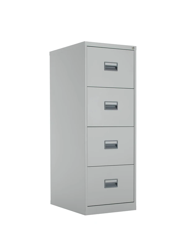 Office Hippo Heavy Duty Steel Filing Cabinet, 4 Drawer Filing Cabinet, Fully Welded Construction with 40kg Drawer Tolerance, Lockable Office Storage, 7 Year Guarantee, Grey