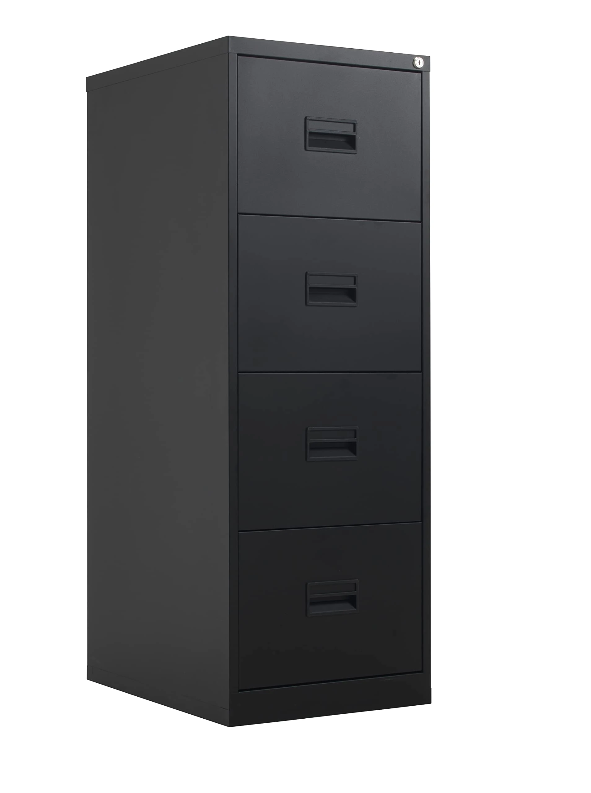 Office Hippo Heavy Duty Steel Filing Cabinet, 4 Drawer Filing Cabinet, Fully Welded Construction with 40kg Drawer Tolerance, Lockable Office Storage, 7 Year Guarantee, Black