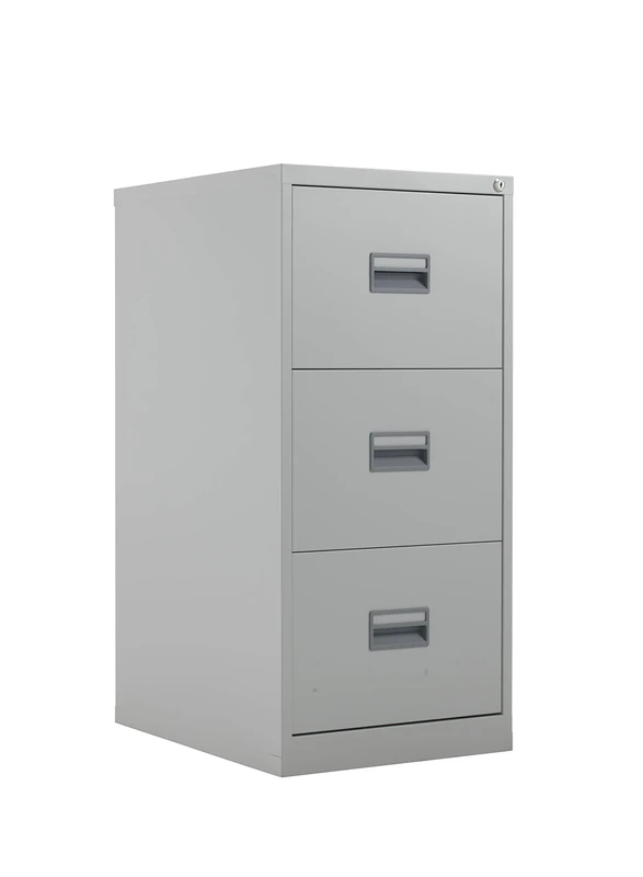 Office Hippo Heavy Duty Steel Filing Cabinet, 3 Drawer Filing Cabinet, Fully Welded Construction with 40kg Drawer Tolerance, Lockable Office Storage, 7 Year Guarantee, Grey