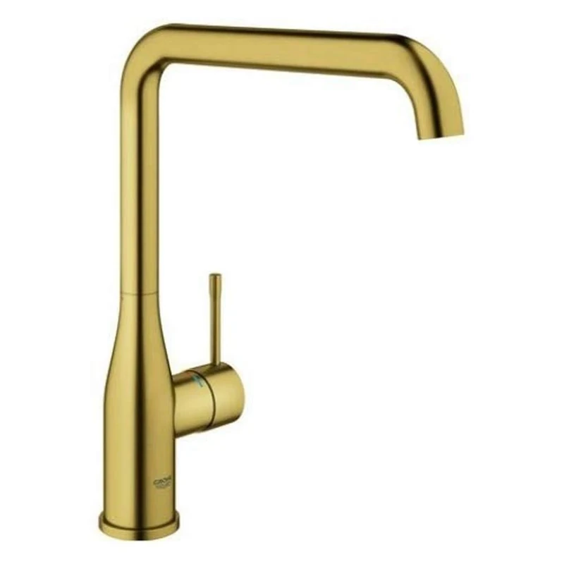 GROHE Essence Kitchen Mixer Tap (High L-Spout 300 mm, 28 mm Ceramic Cartridge, Adjustable Swivel Area 360°, 3/8 Inch Tails), Brushed Gold, 30269GN0